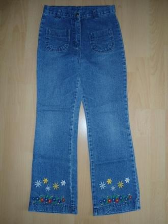 Tmavomodre rifle - vysivane kvietky, 146