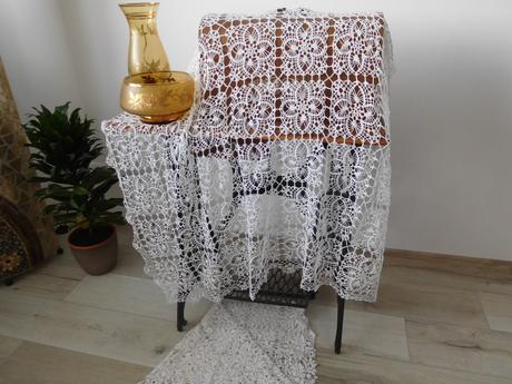 Obrus háčkovaný, malý+veľký, 