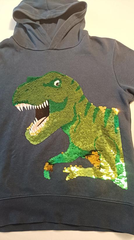 Pekná mikina s dinosaurom, h&m,134