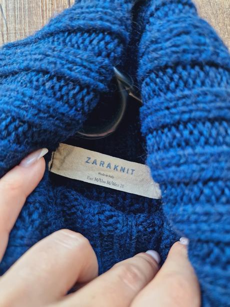 Tmavomodré šaty svetrové zara, zara,m