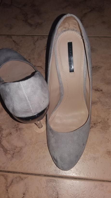 Zara lodičky,stieborny podpatok, zara,40
