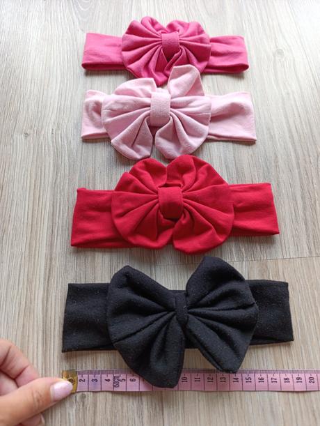 Set - 4 dievčenské čelenky s veľkou mašľou, 