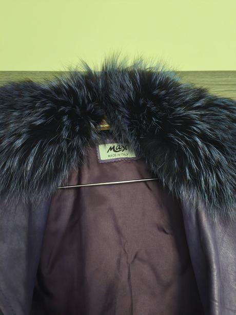 Kozena bunda s pravou kozusinkou max leather, s