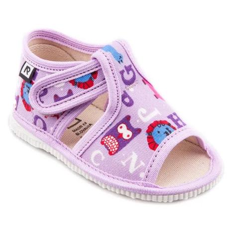Detské papučky s otvorenou špičkou, suchý zips, rak,17 - 30