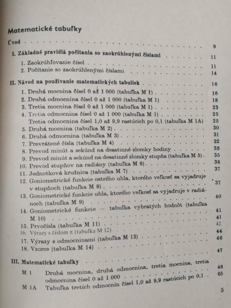 Tabuľky pre základné školy, 