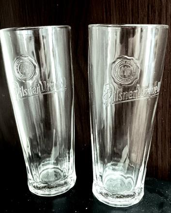 2x pohár pilsner urguell,