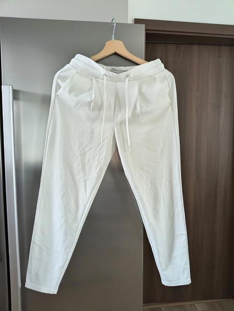 Ichi pohodlné krémovo biele nohavice s, s