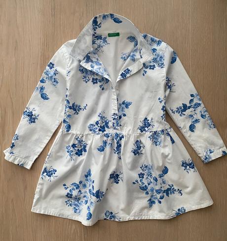 Predĺžená košeľa s kvetmi, benetton,122