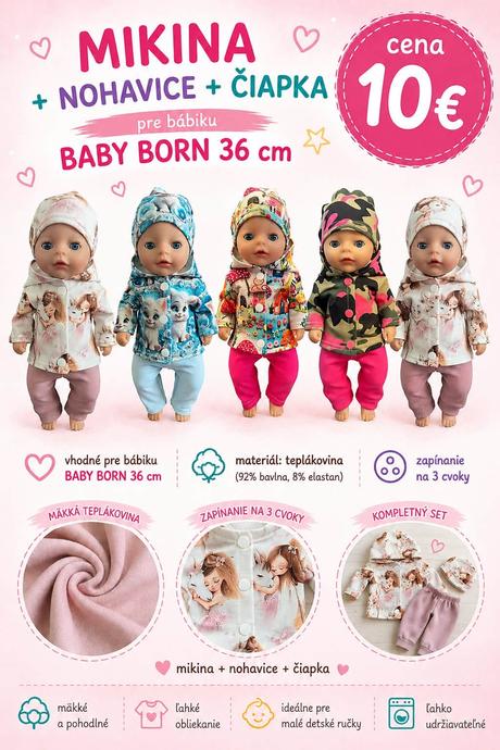 Oblečenie pre bábiky baby born 36 cm, 