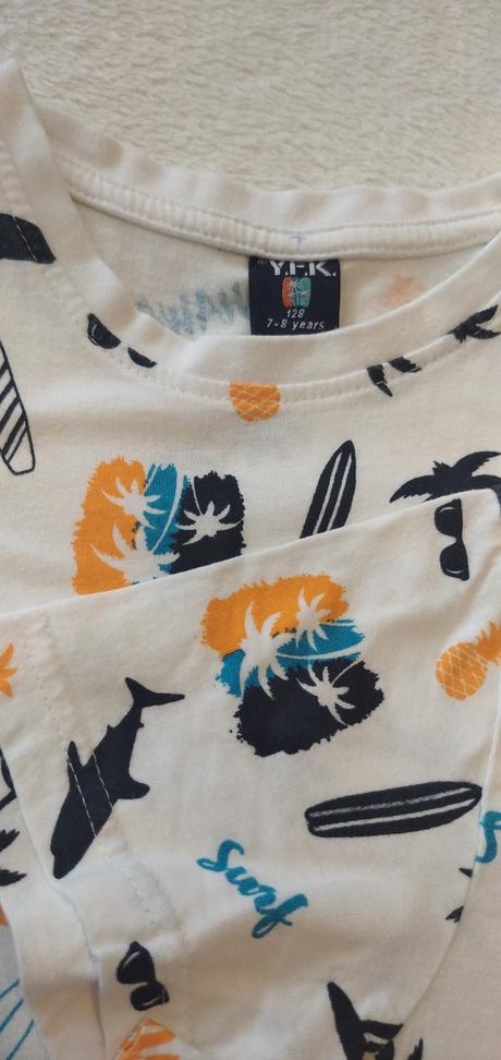 Chlapčenské tričká s letným vzorom veľ. 128 (2ks), 128