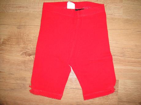 Legínky 3/4 červené s ozdobnou mašličkou, h&m,74