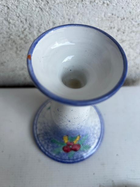 Vianocny zimny keramicky rucne malovany svietnik c, 