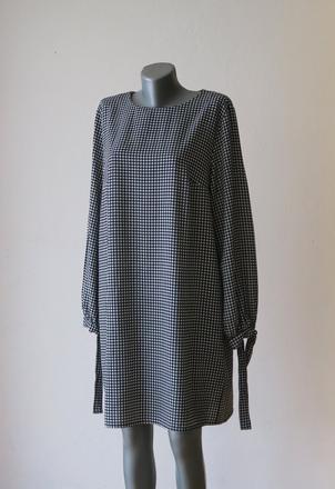 Čierno-biele gingham šaty, h&m,l