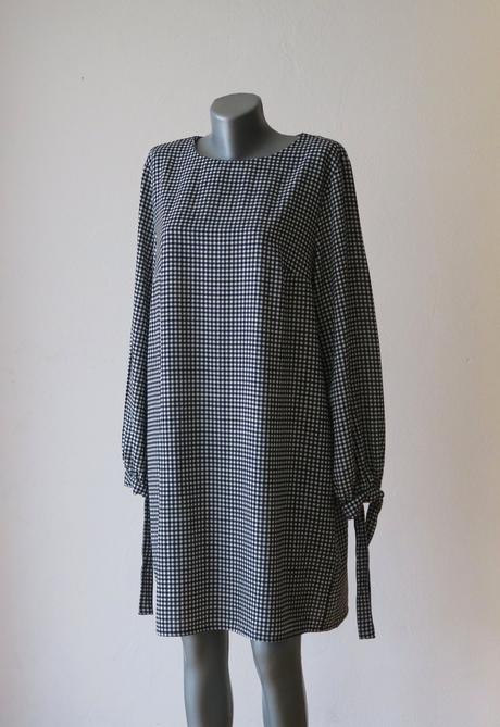 Čierno-biele gingham šaty, h&m,l