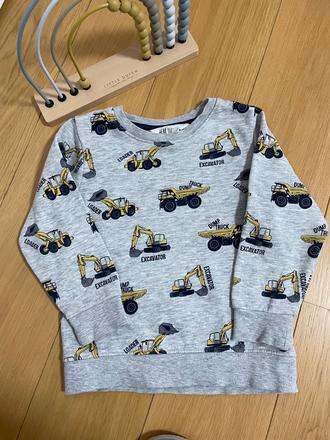 Mikina h&m 110/116 so stavebnými strojmi, h&m,110