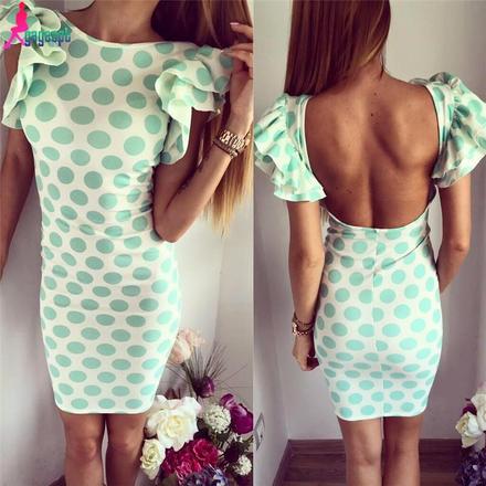 Modre gulickove saty s volanikmi vel.l, l