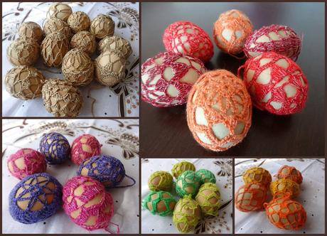 Háčkované veľkonočné vajíčka,