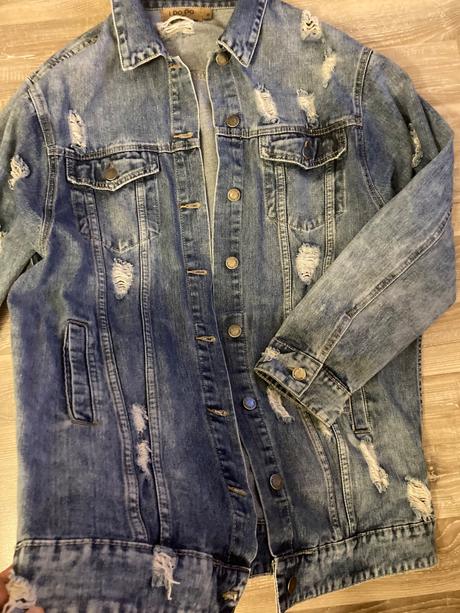 Krásna predĺžená riflová bunda, xl