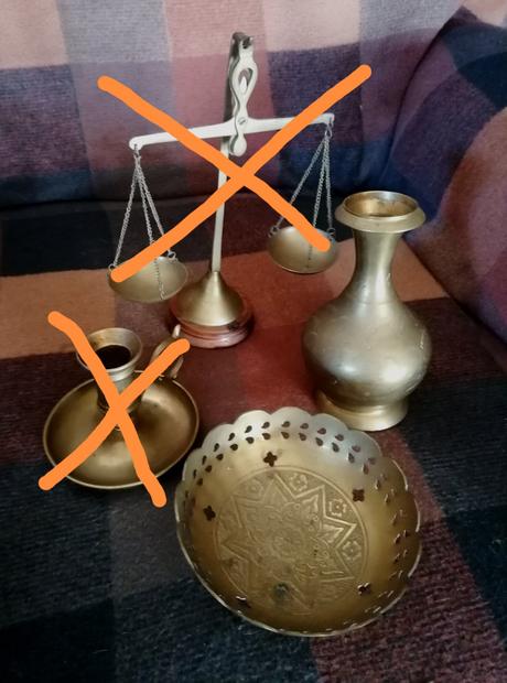 Retro mosadzné predmety,