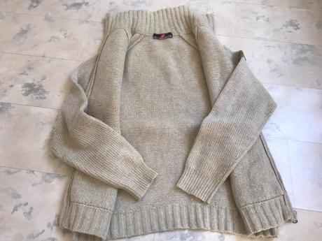 Hrubý vlnený sveter na zips, kenvelo,xl
