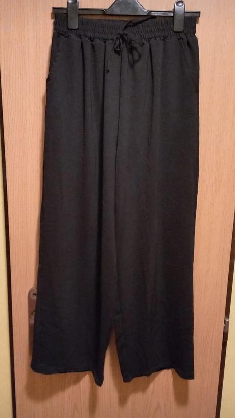 Čierne široké vzdušné nohavice uni veľ.dlhšie, l