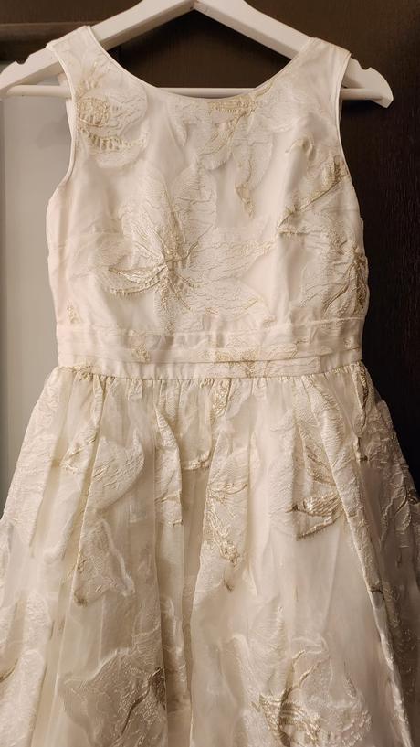 Slávnostné krémové šaty next 134 cm 9 r., next,134