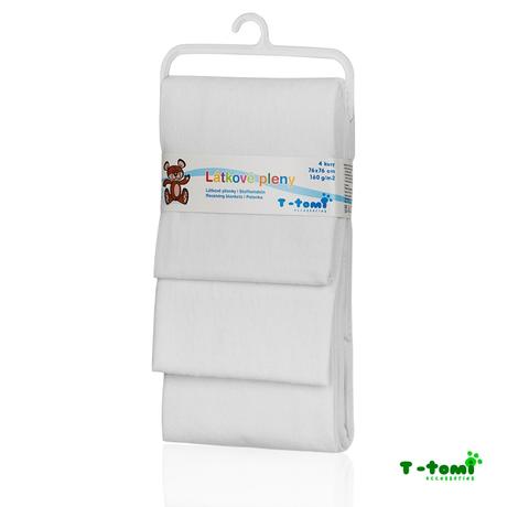 Flanelové plienky biele 4 ks, t-tomi