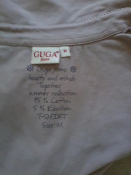 Fialkové tričko, guga jeans,m