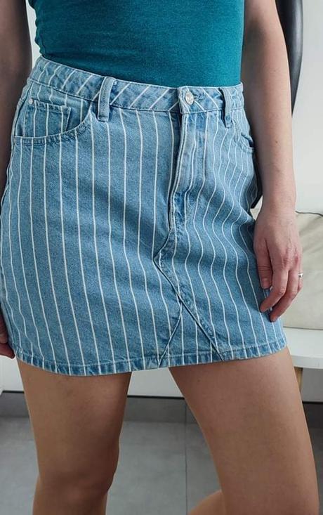 Pruhovaná riflová sukňa, denim co,m