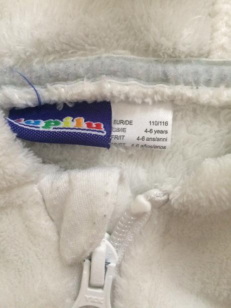 Mikinka biela s uškami 4-6 rokov, lupilu,116