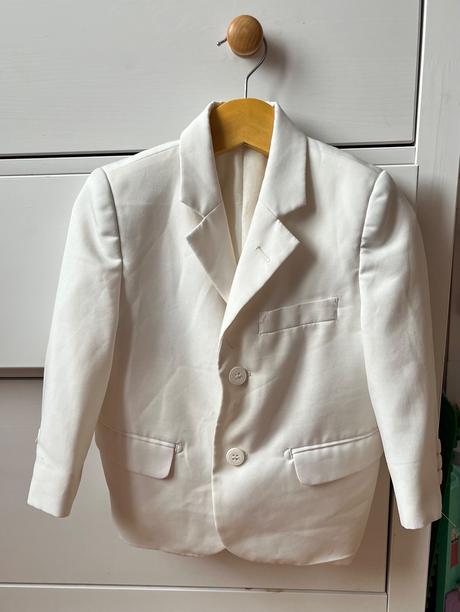 Biele detské unisex sako, 3 - 4 roky, 104