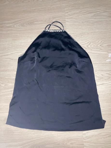 Saténový top a kamienkami, h&m,l