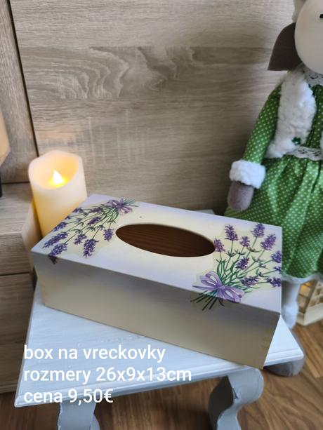 Krásny box na vreckovky s motívom levandule, 