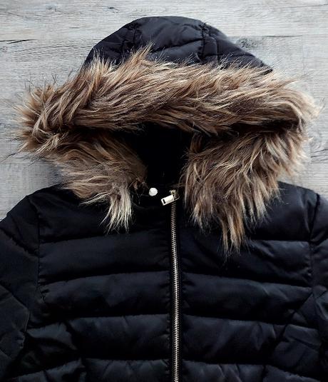 Čierna bunda divided, h&m,38