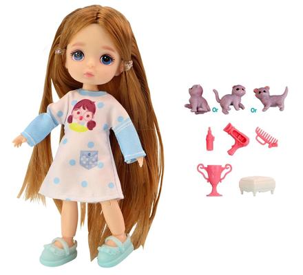 Bábika s ohybnými končatinami a mačičkou 12,5cm,
