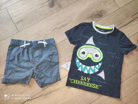 Šortky a tričko, nutmeg,98