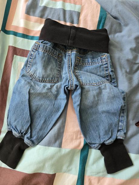 Zateplené nohavice- rifle, h&m,80