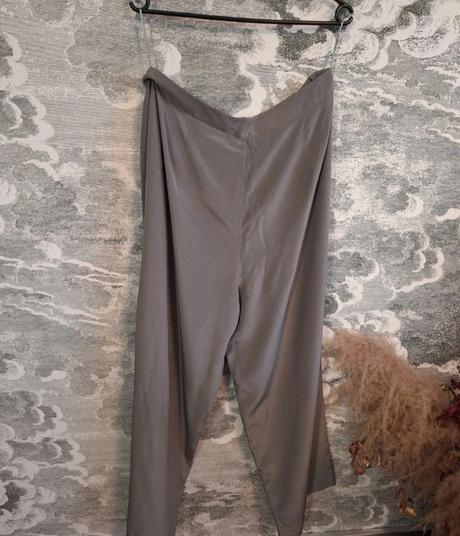 Elegantné široké hodvábne nohavice lilysilk šedé, l