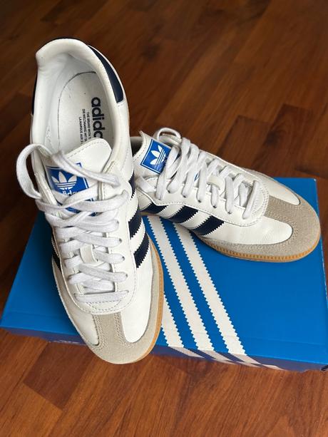 Kožení tenisky adidas samba og č.40 modré pruhy, adidas,40