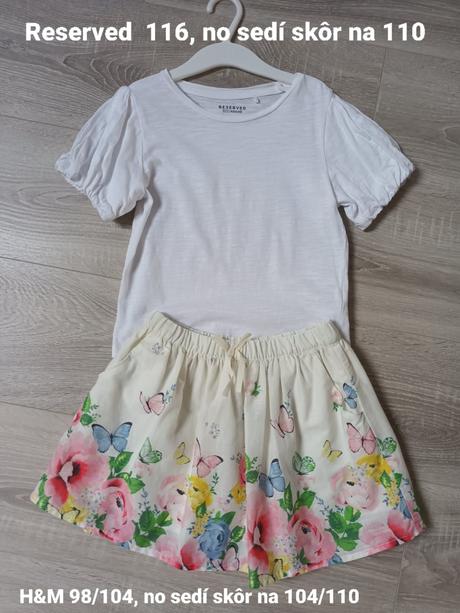 Tričko reserved, suknička h&m, oblečené1x, h&m,104
