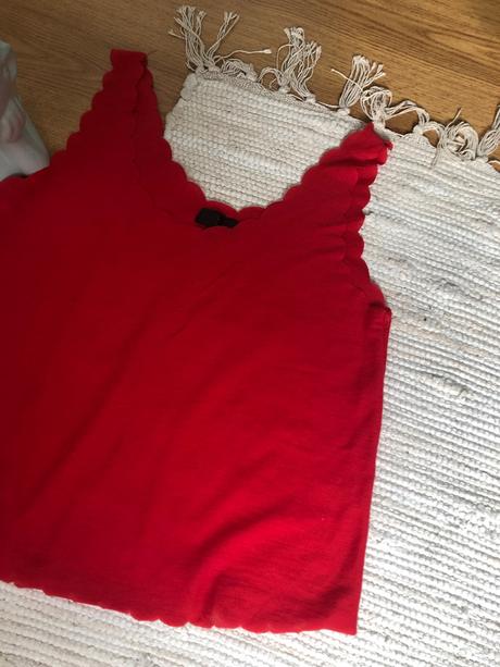 Červené tielko/ tričko, topshop,m