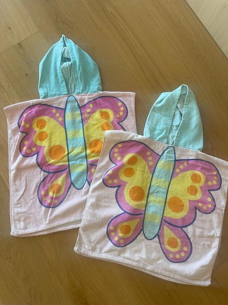 Pončo na pláž - vzor motýľ, 