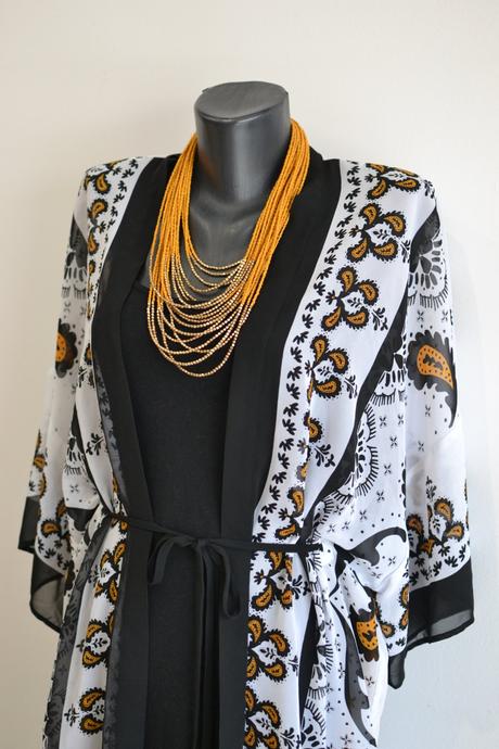 Žlto-zlatý korálkový náhrdelník, h&m