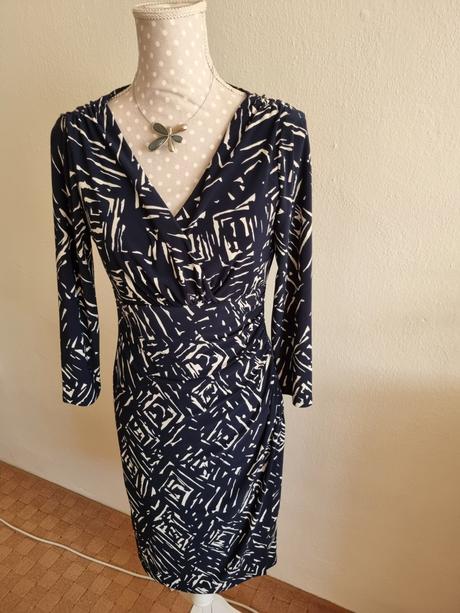 Modro-biele elastické šaty ralph lauren veľ. s, ralph lauren,s