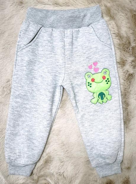 Detské bavlnené tepláky žabka, 68 - 176