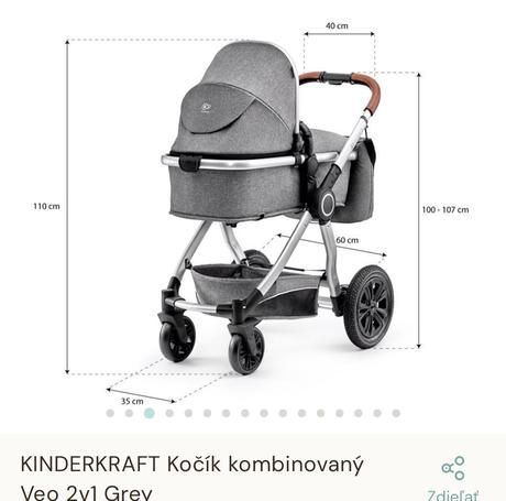 Kinderkrauf kočík kombinovaný veo 2v1 grey, kinderkraft,kinderkraft veo