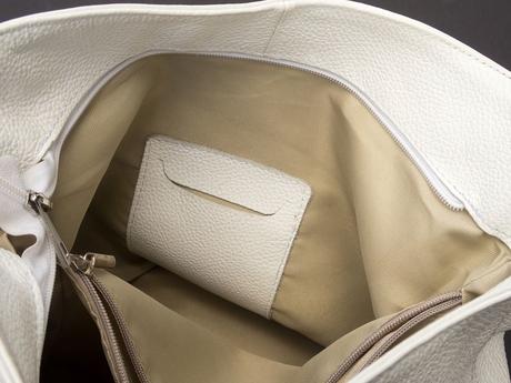 Biela kožená kabelka, 