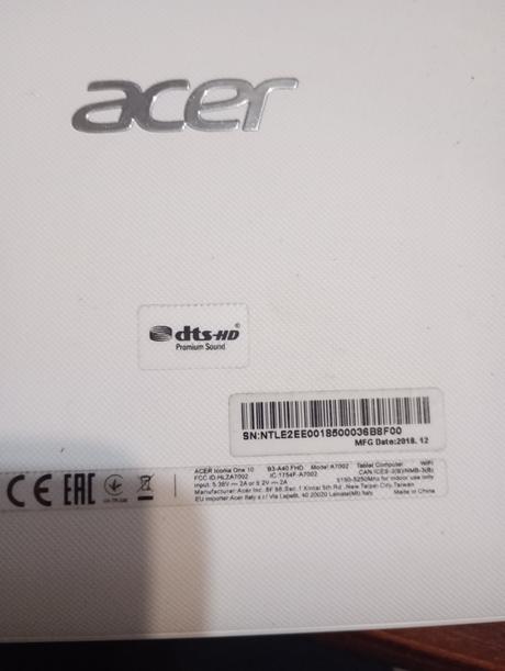 Tablet acer iconia 10", acer