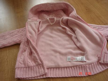 Krasny hruby zatepleny ruzova svetrik mikina, cherokee,98