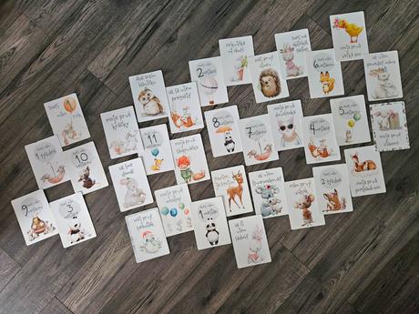 Míľnikové kartičky zvieratká pre dievčatko, 